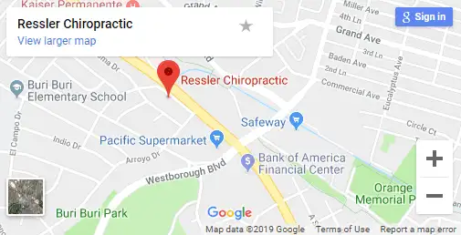 Map of South San Francisco Chiropractors